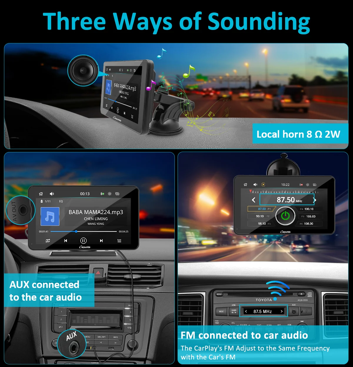 Car Stereo with Carplay/Android Auto, Plug and Play Quick Install, Suitable for All Cars, 7 Inch IPS Touch Screen, Multimedia Player with Bluetooth, Mirror Link, Google and Siri Assistant - Image 6