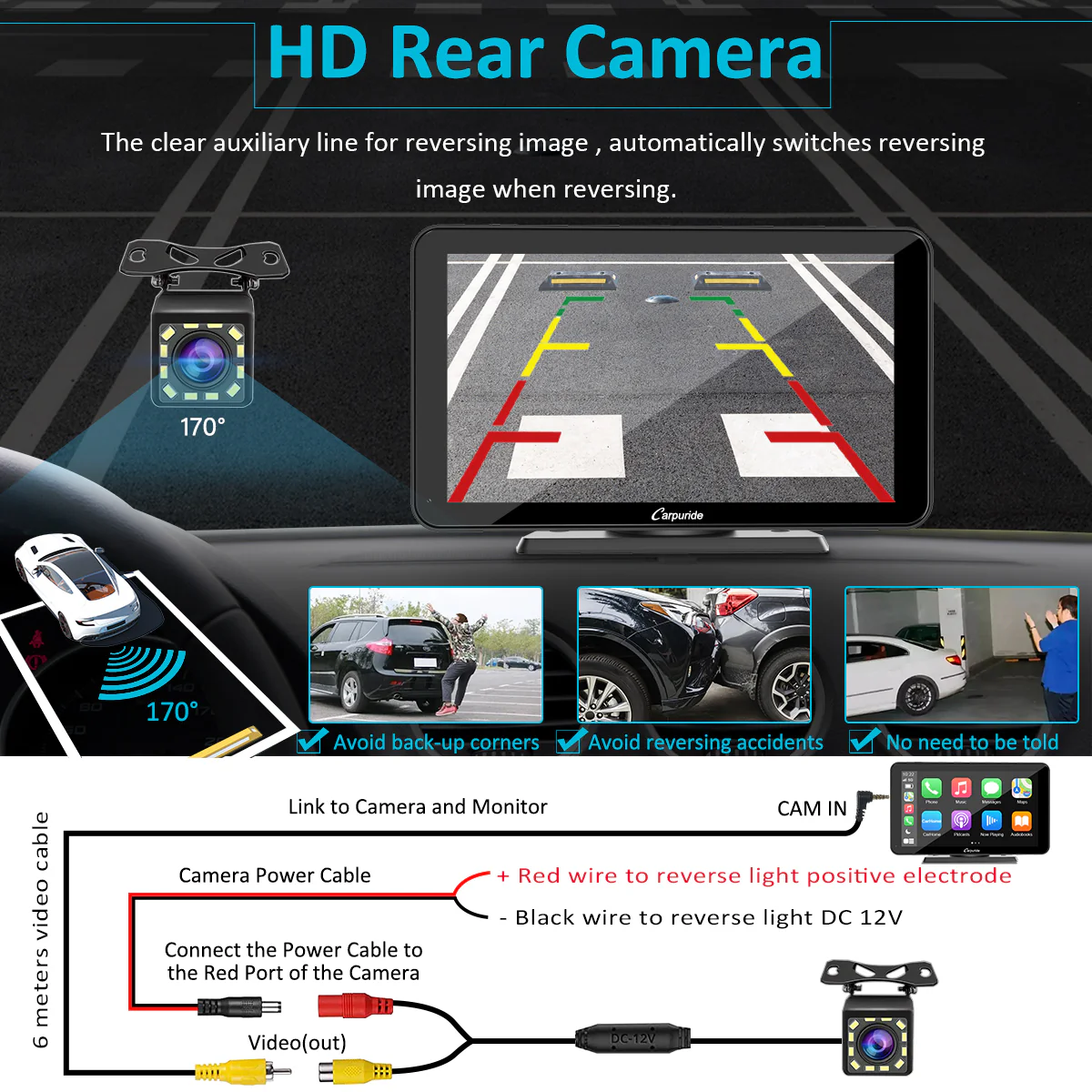 Car Stereo with Carplay/Android Auto, Plug and Play Quick Install, 7 Inch IPS Touch Screen, Multimedia Player with Bluetooth, Mirror Link, Google and Siri Assistant,Backup Camera - Image 8