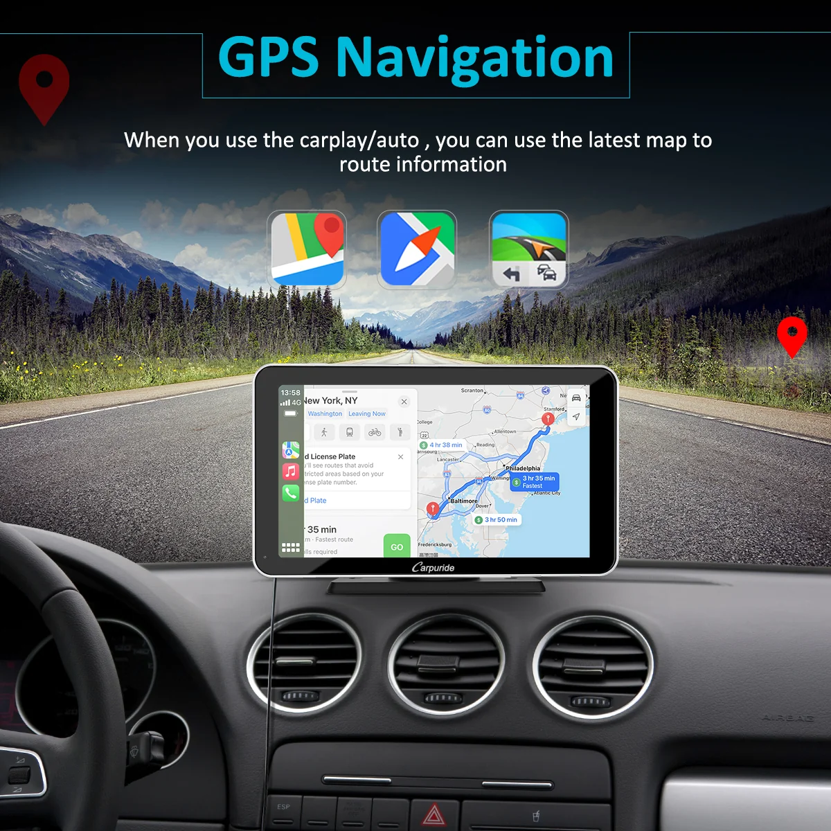 Car Stereo with Carplay/Android Auto, Plug and Play Quick Install, 7 Inch IPS Touch Screen, Multimedia Player with Bluetooth, Mirror Link, Google and Siri Assistant,Backup Camera,Silver Frame - Image 3