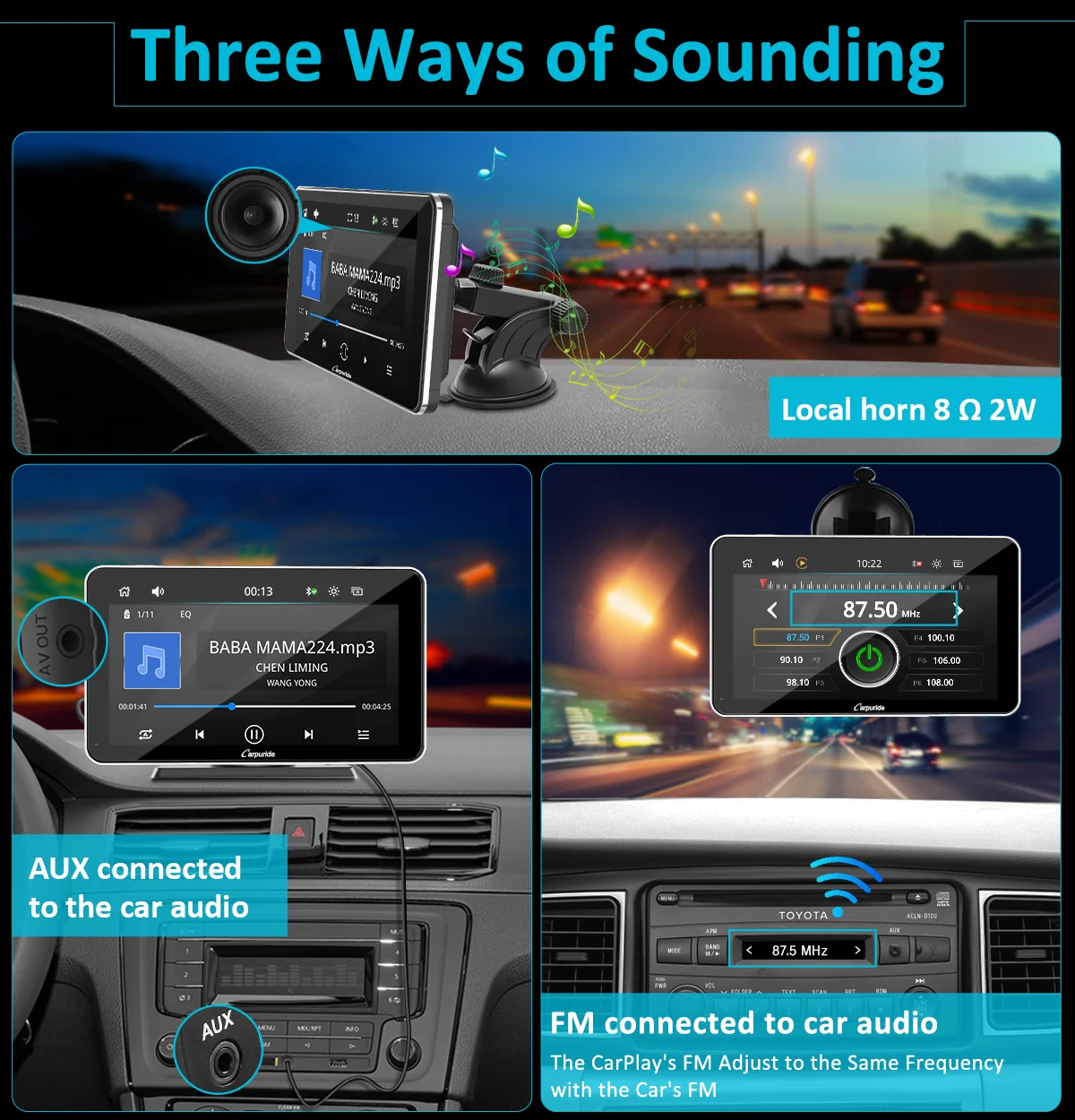 Car Stereo with Carplay/Android Auto,7" IPS Touch Screen,Silver Frame,Plug and Play Quick Install, Suitable for All Cars,Multimedia Player with Bluetooth, Mirror Link, Google and Siri Assistant - Image 6