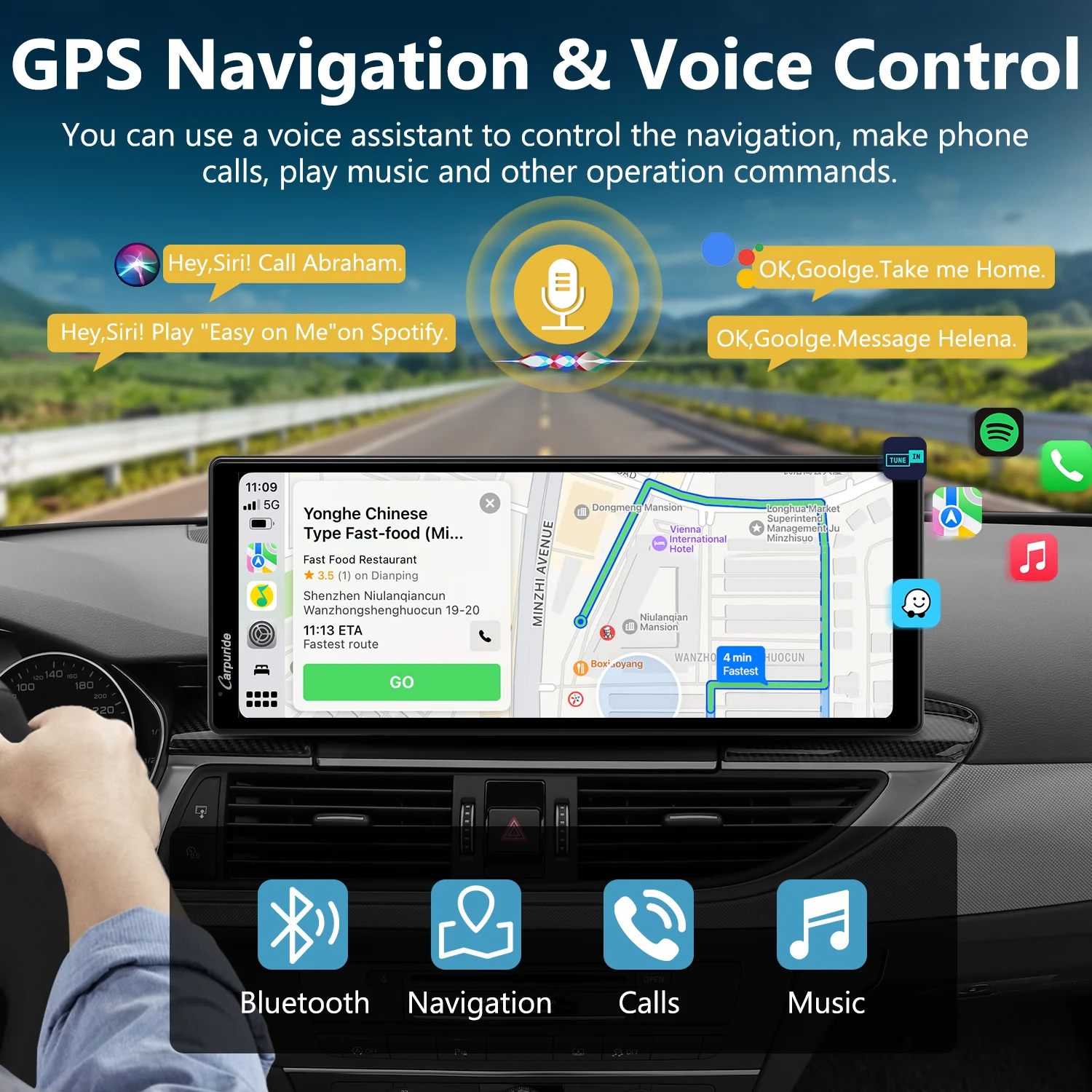 CARPURIDE C92 Portable Smart Multimedia Dashboard Console With Backup Camera - Image 3