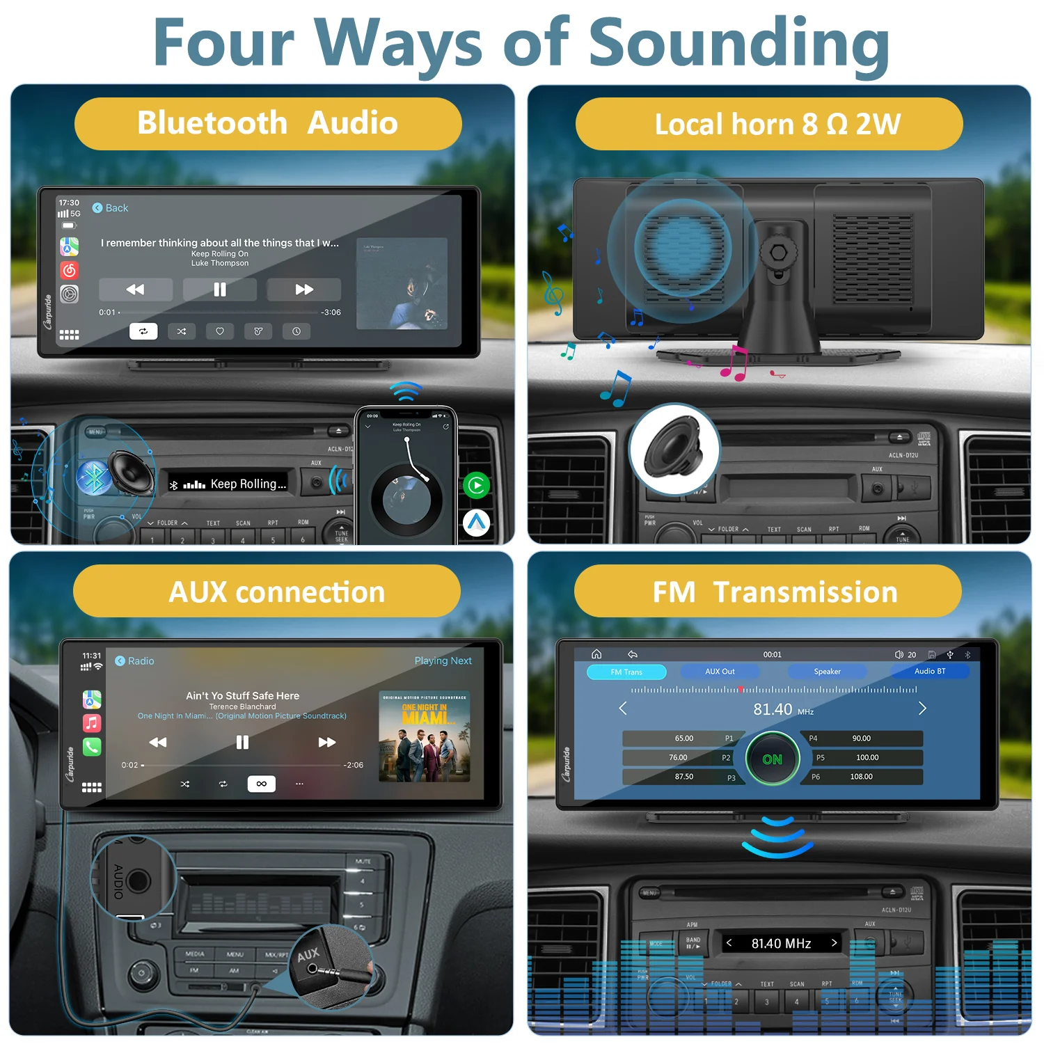 CARPURIDE C92 Portable Smart Multimedia Dashboard Console With Backup Camera - Image 4