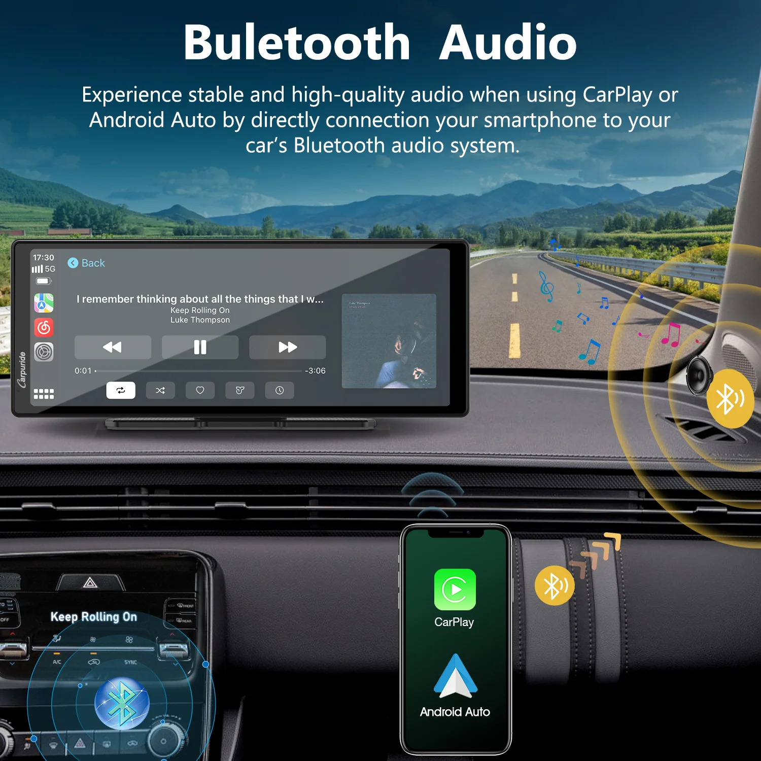 CARPURIDE C92 Portable Smart Multimedia Dashboard Console With Backup Camera - Image 5