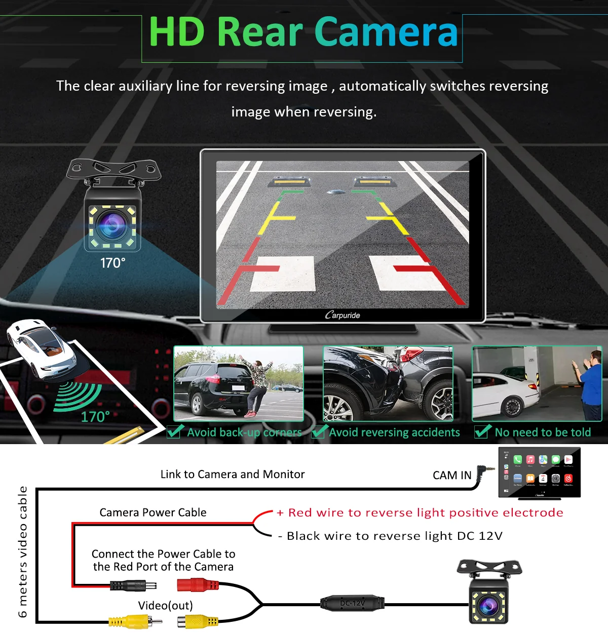 CARPURIDE Car Stereo with Wireless Apple CarPlay&Android Auto, 9" IPS Touch Screen, Multimedia Player & Bluetooth 5.0 Audio Hands Free Calling, GPS/Siri/Google/Mirror Link/Light-sensing/EQ effect with Backup Camera，Silver Frame - Image 7