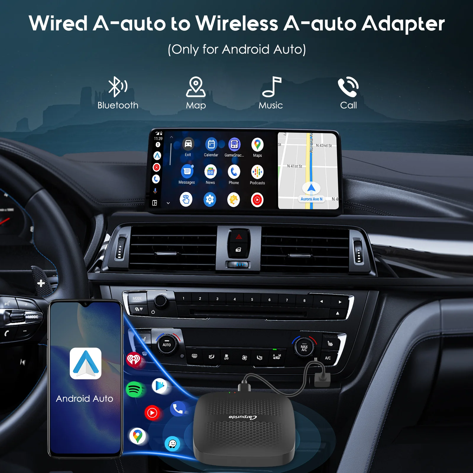 CARPURIDE H02 2-in-1 Magic Box adapter - Wireless CarPlay or Android Auto Adapter - Image 3