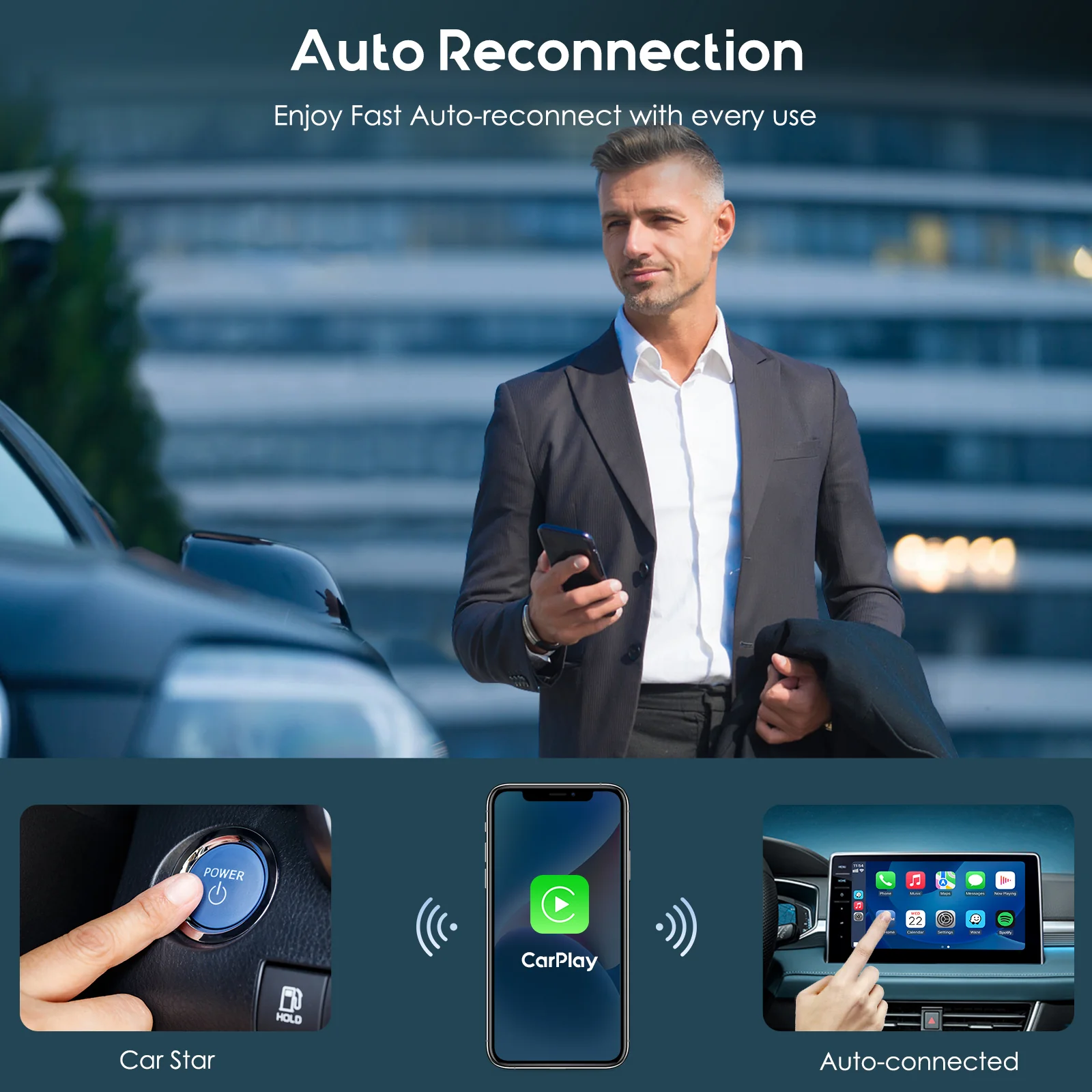 CARPURIDE H02 2-in-1 Magic Box adapter - Wireless CarPlay or Android Auto Adapter - Image 7