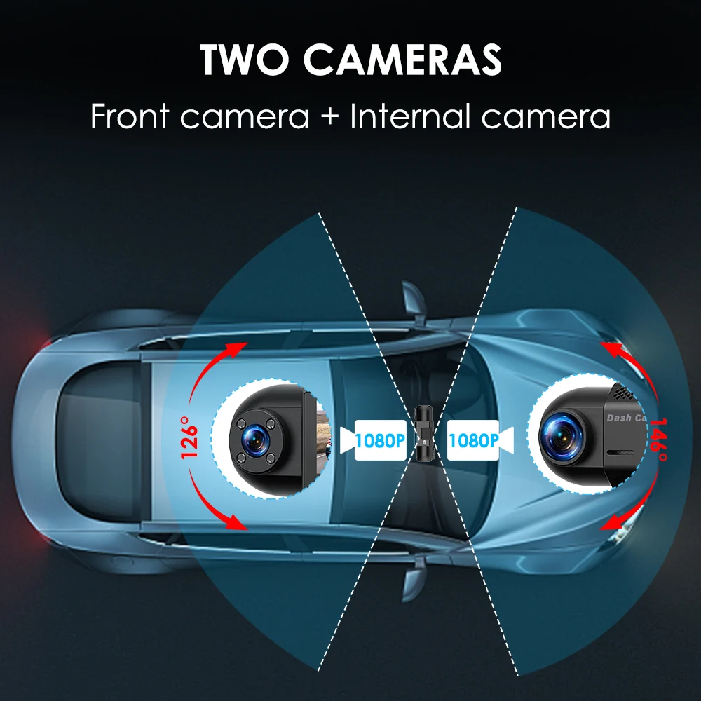 CARPURIDE M8, 1.5 Inch Led Screen, FHD 1080P Dual Lens Dash Camera - Image 11