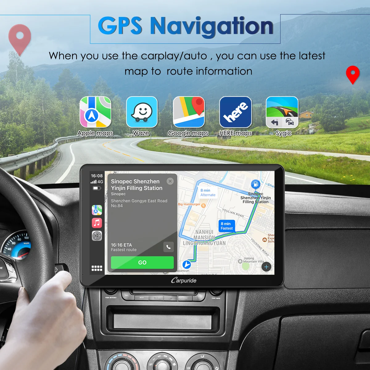 CARPURIDE W101 Portable Smart Multimedia Dashboard Console with Steering Wheel Control Suitable for Larger Vehicles - Image 3