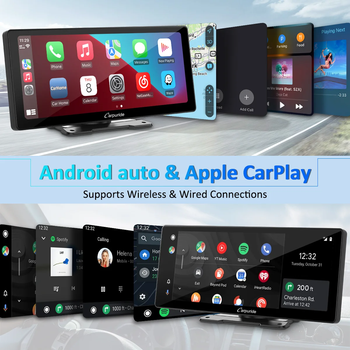 CARPURIDE W103 Portable Smart Multimedia Dashboard Console With Backup Camera - Image 4