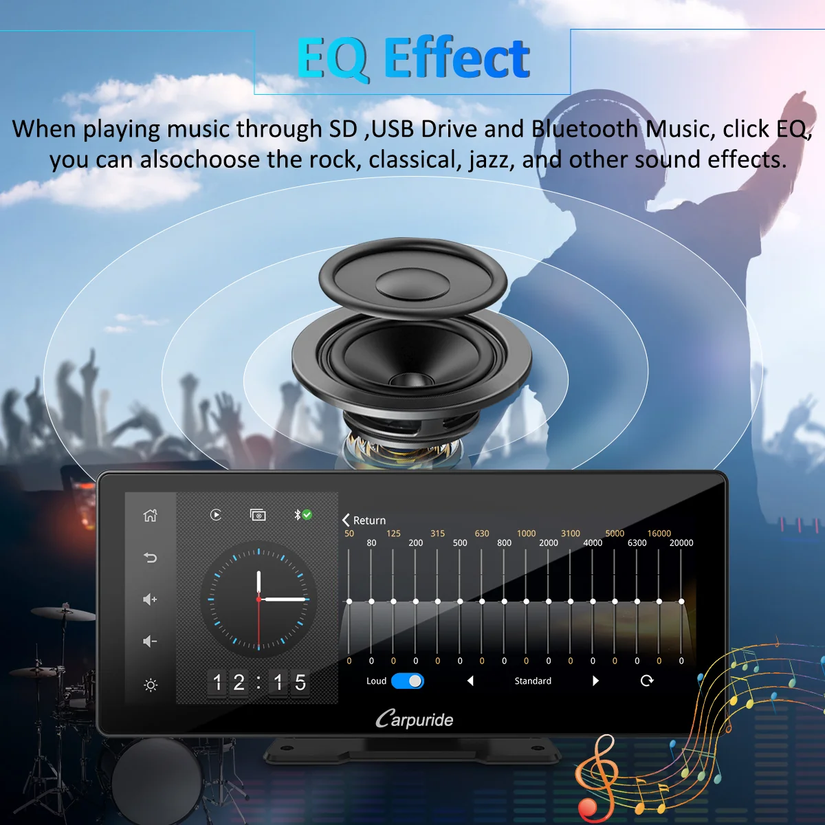 CARPURIDE W103 Portable Smart Multimedia Dashboard Console With Backup Camera - Image 6
