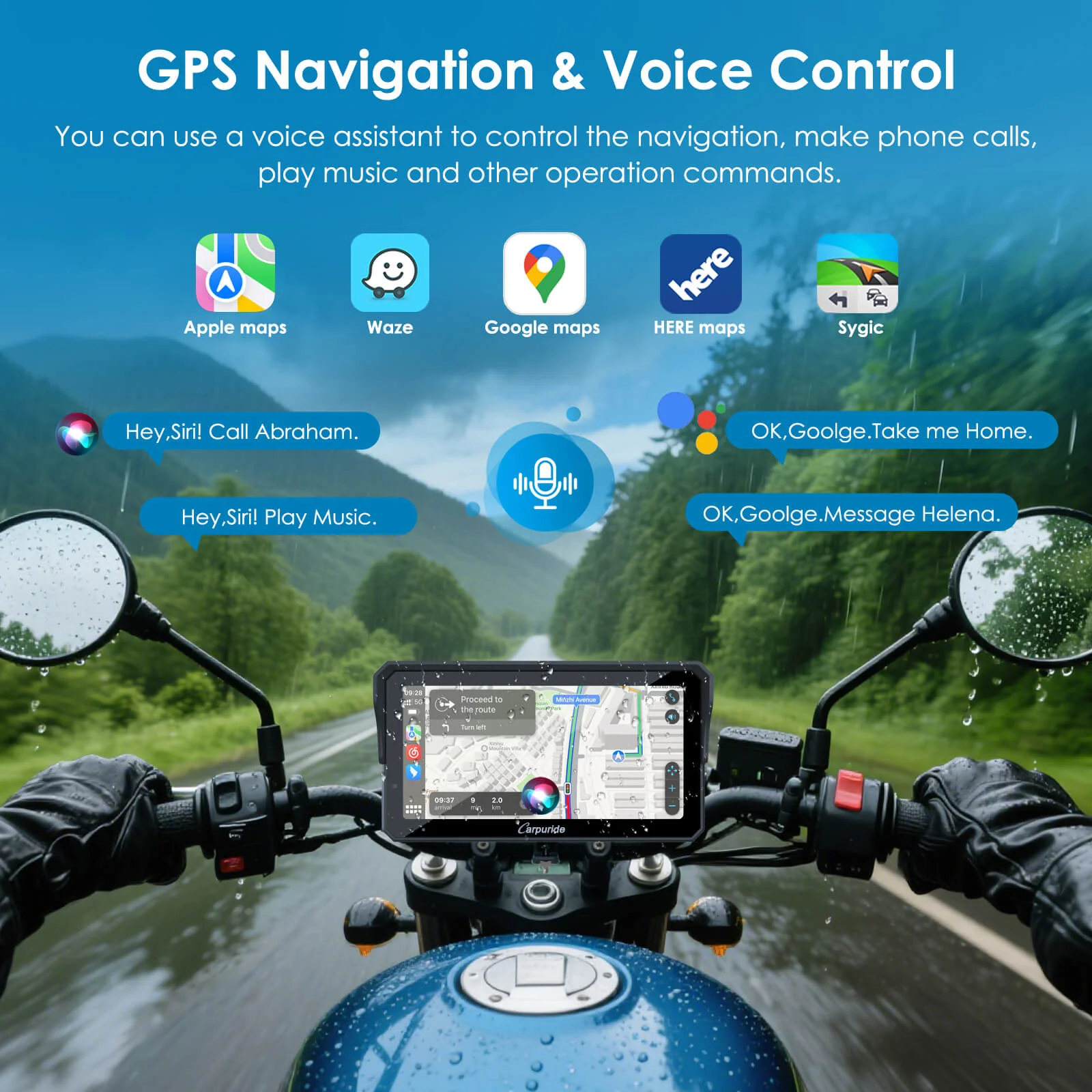 Carpuride W602S Pro with Optional TPMS | 6-Inch Motorcycle CarPlay | Plug-and-Play BM05 Bracket with Type-C Port - Image 4
