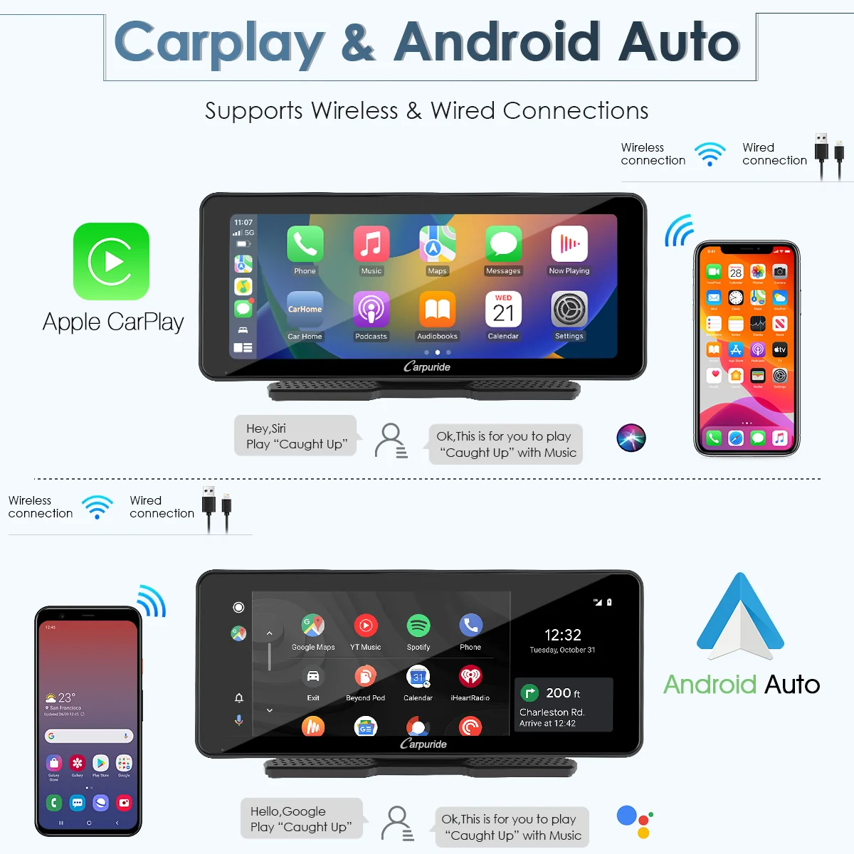 CARPURIDE W609 Portable Smart Multimedia Dashboard Console - Image 3