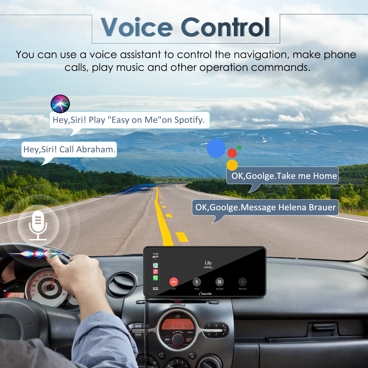 CARPURIDE W609 Portable Smart Multimedia Dashboard Console With Backup Camera - Image 5