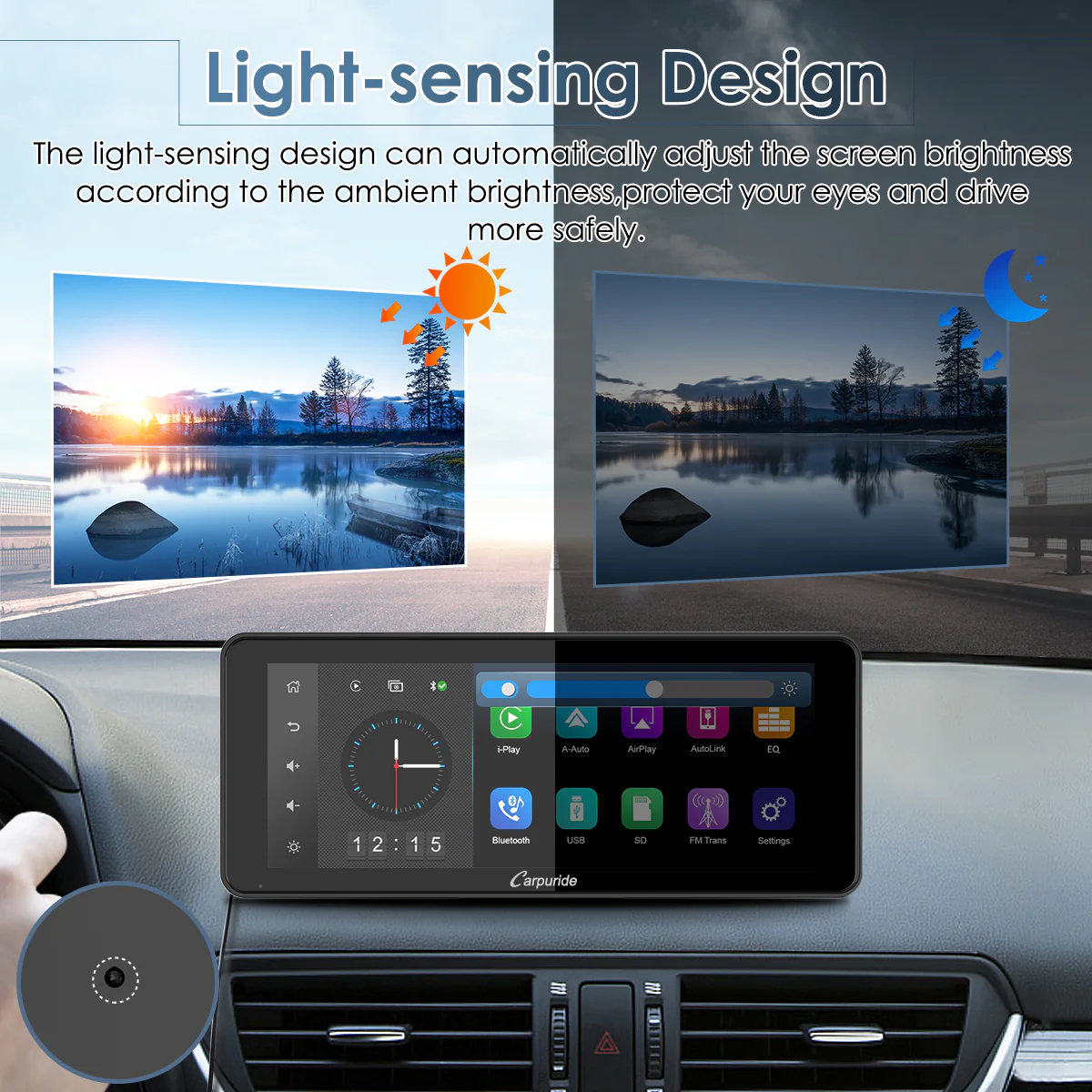 CARPURIDE W609 Portable Smart Multimedia Dashboard Console With Backup Camera - Image 6