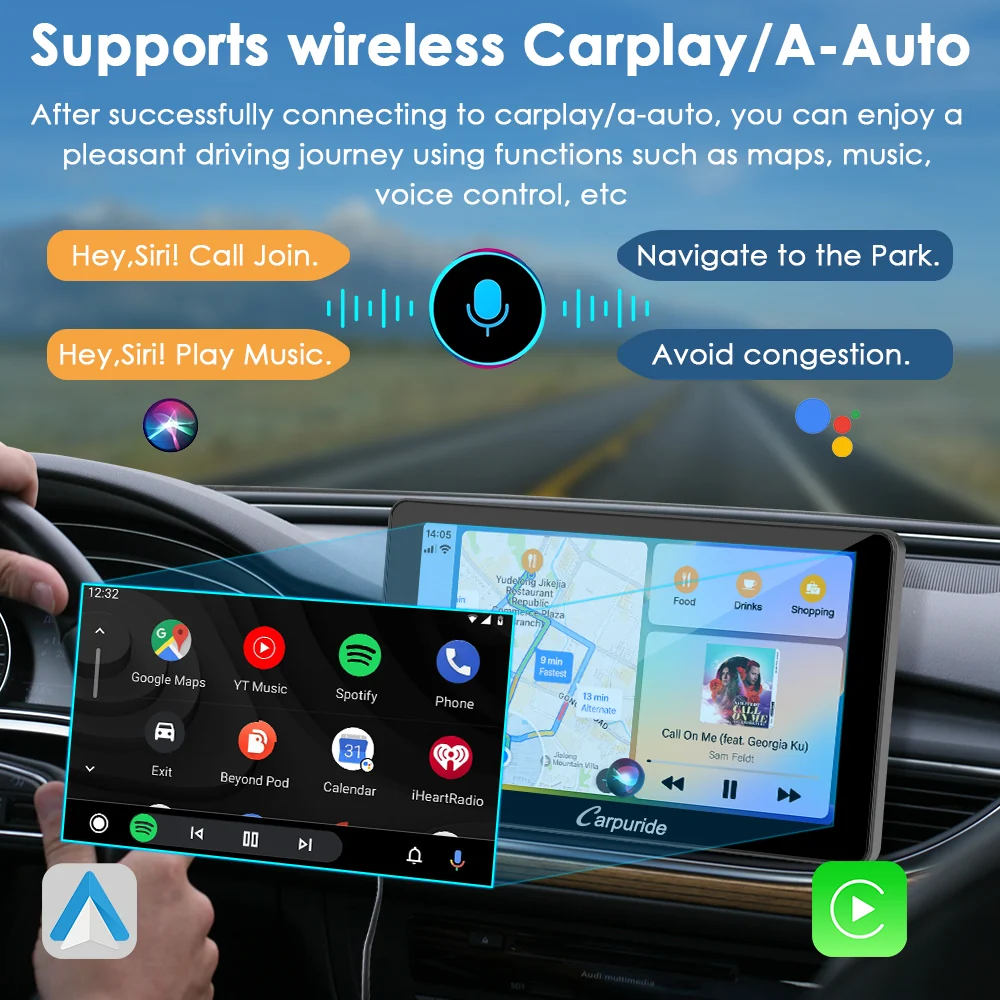 CARPURIDE W701 Plus Portable Wireless Car Stereo with Backup Camera, Support Install Apps - Image 3