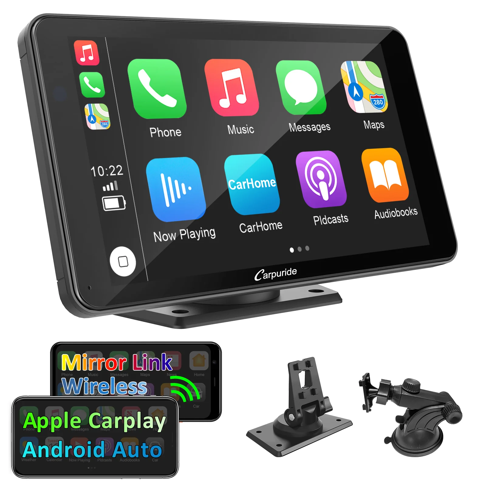 CARPURIDE 701 Wireless Portable Car Stereo