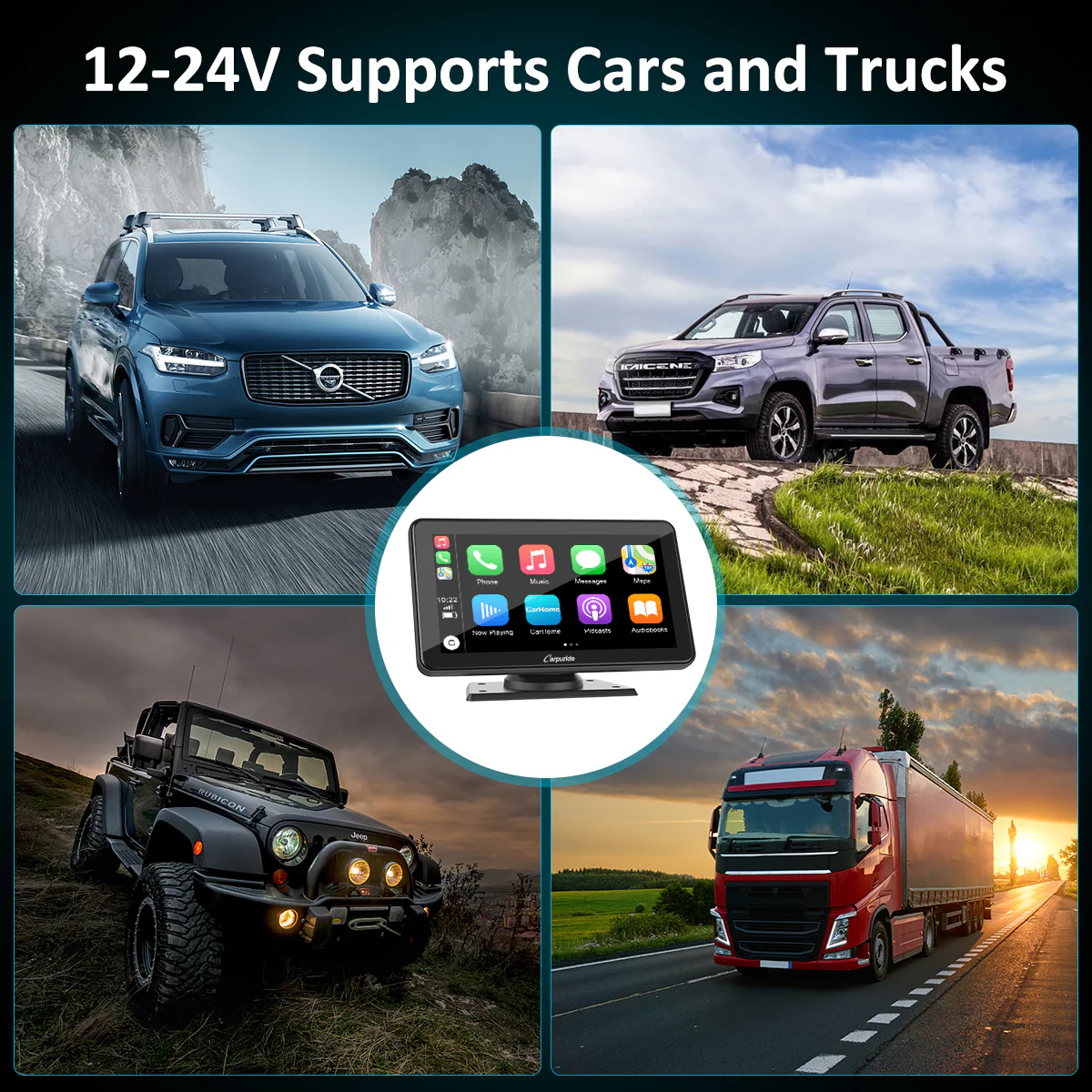 CARPURIDE W701 Wireless Portable Car Stereo with Steering Wheel Control - Image 7