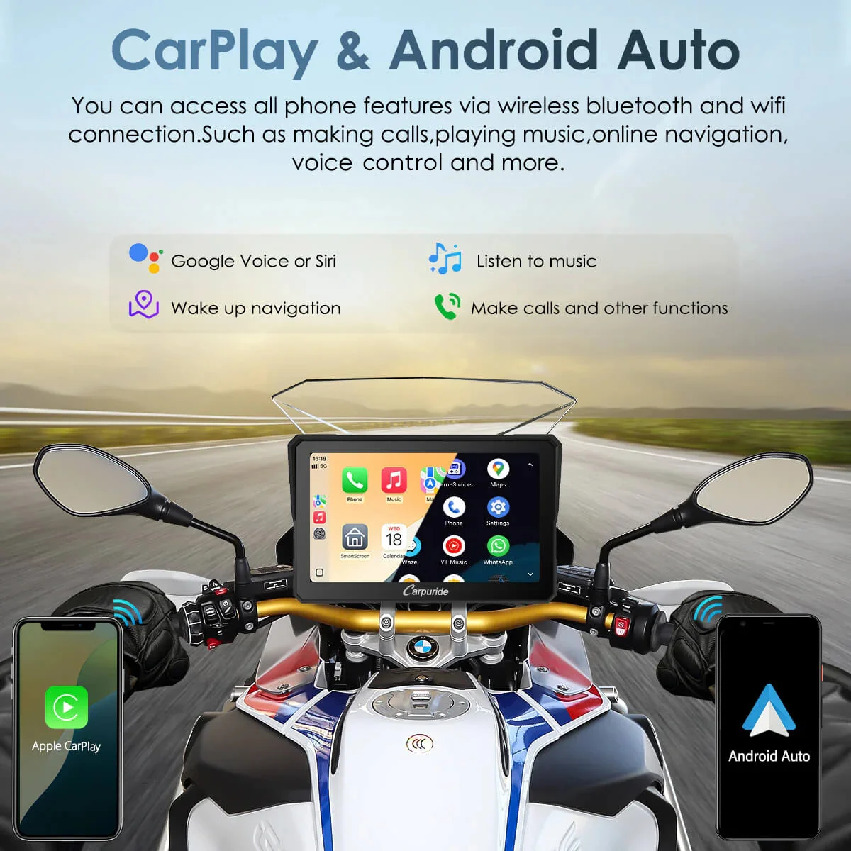Carpuride W702BS/W502BS - BMW Motorcycle CarPlay with OEM Controller Integration - Image 4