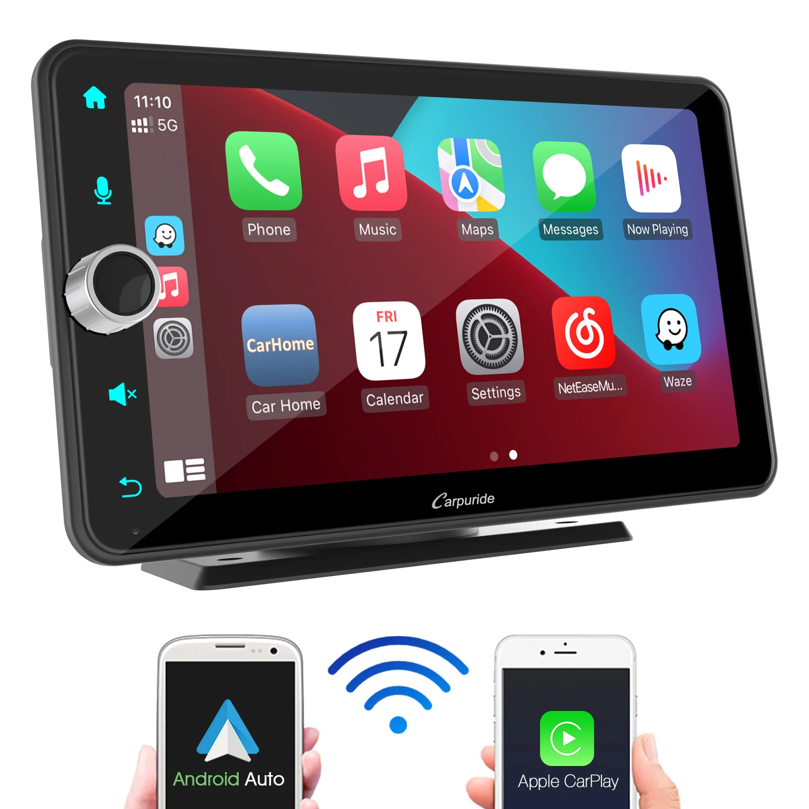 CARPURIDE W706 Multifunctional Portable Navigation, Car Stereo with Carplay and Android Auto, 7" IPS Touch Screen, Google, and Siri Assistant