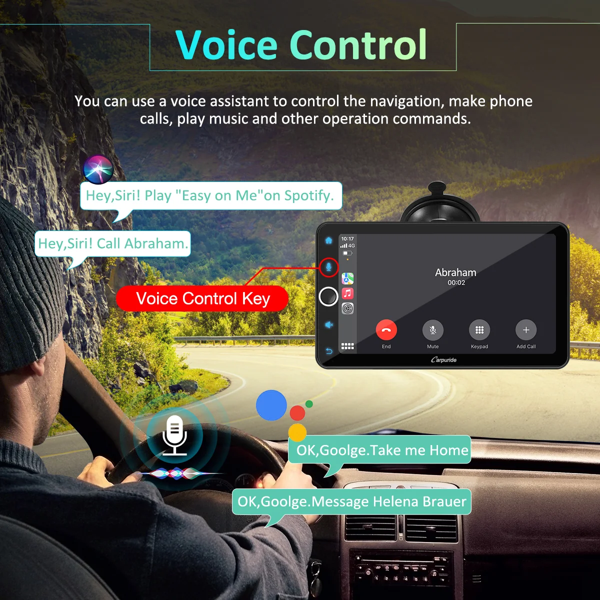 CARPURIDE W706 Wireless Portable Car Stereo with Backup Camera - Image 3