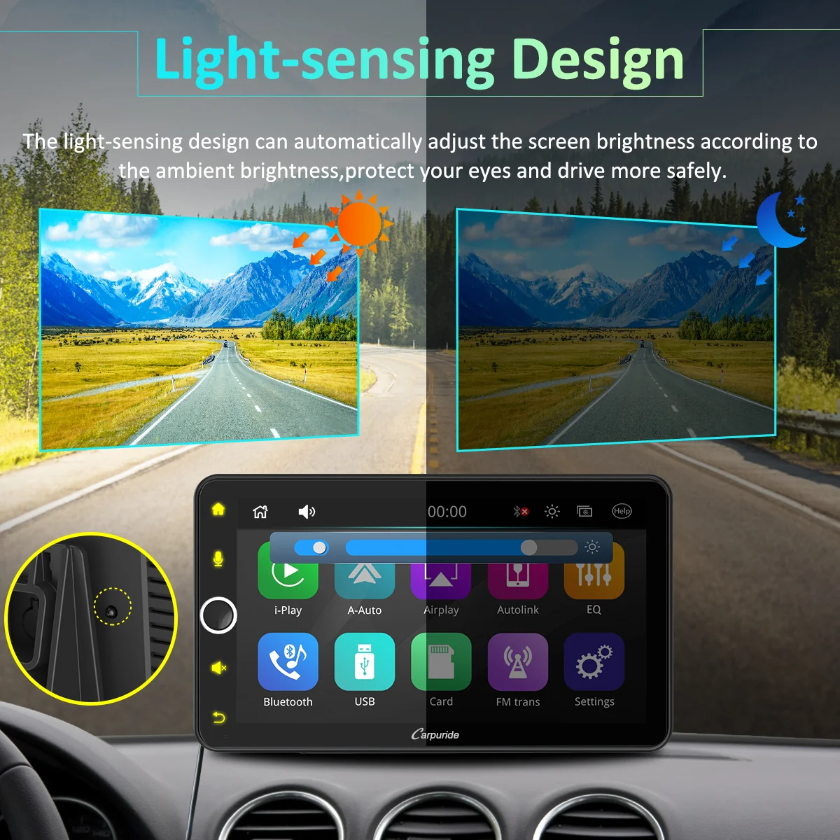 CARPURIDE W706 Wireless Portable Car Stereo with Backup Camera - Image 5