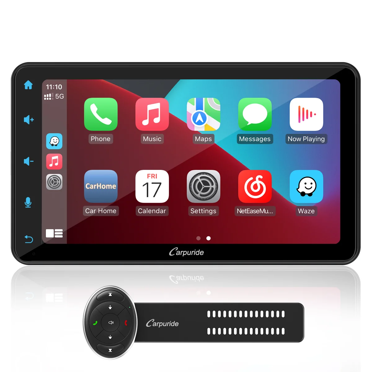 CARPURIDE W707 Wireless Portable Car Stereo  with Steering Wheel Control