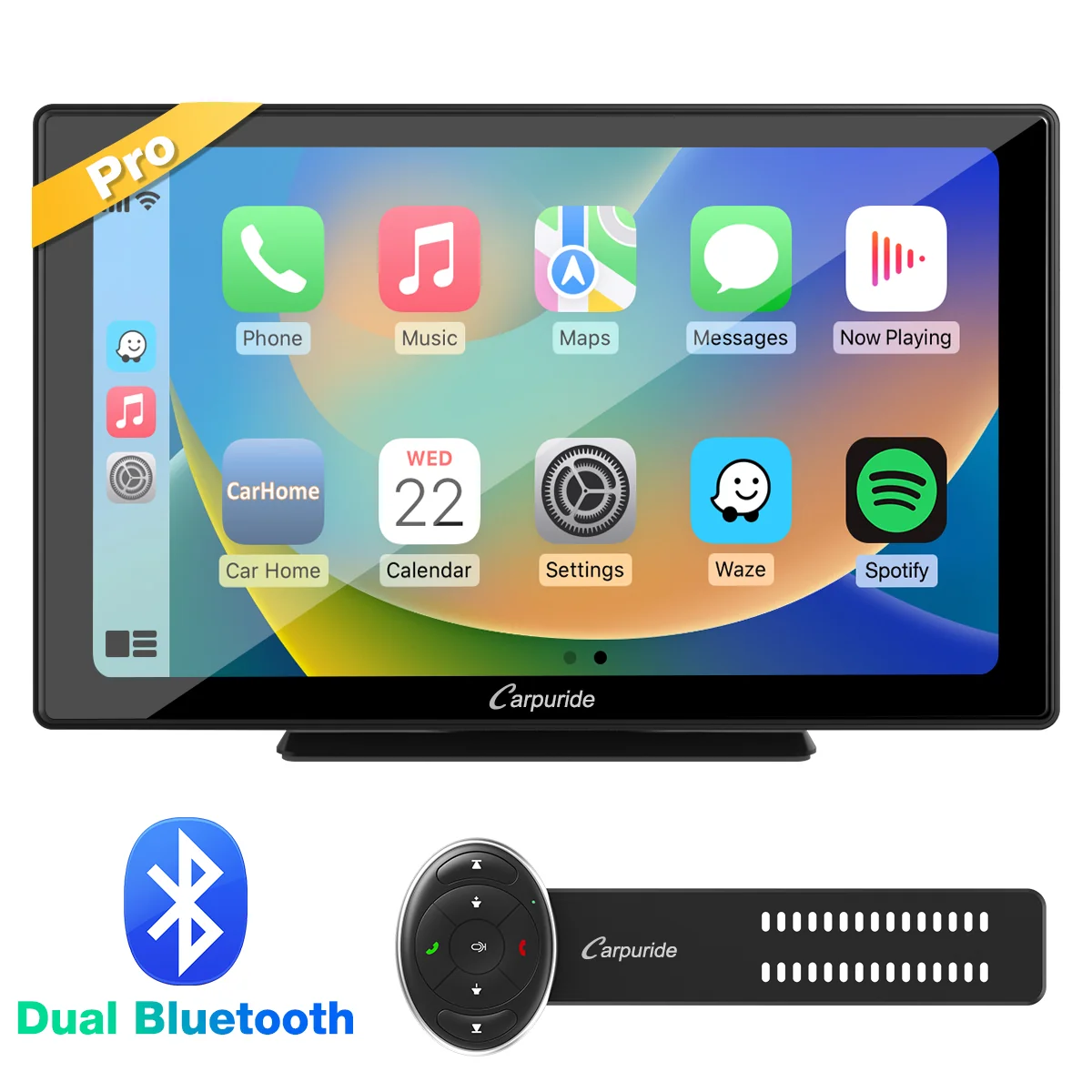 CARPURIDE W901 Pro Portable Smart Multimedia Dual Bluetooth Dashboard Console - Image 10