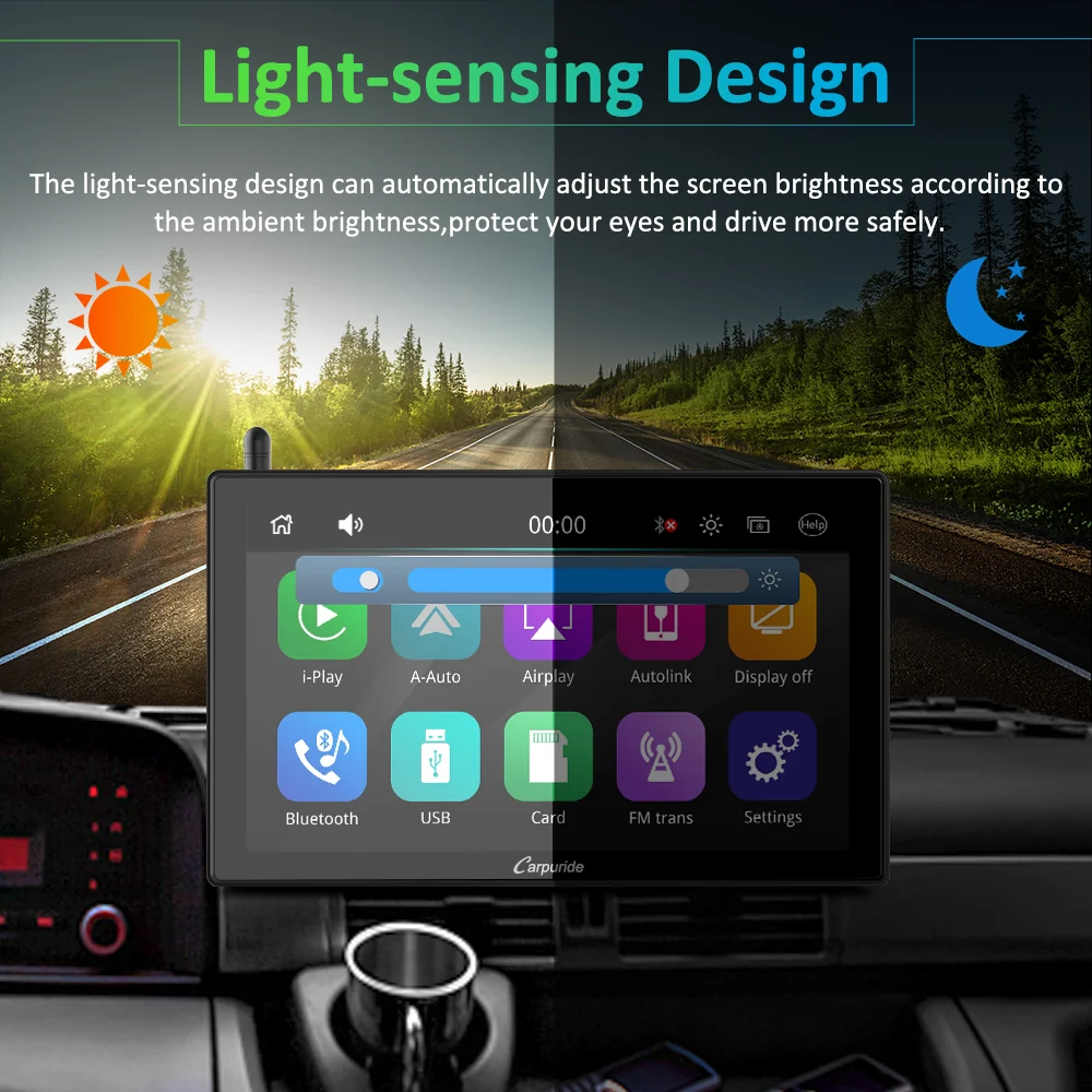 CARPURIDE W901 Pro Portable Smart Multimedia Dual Bluetooth Dashboard Console With WF01 Wireless Rear Camera - Image 5