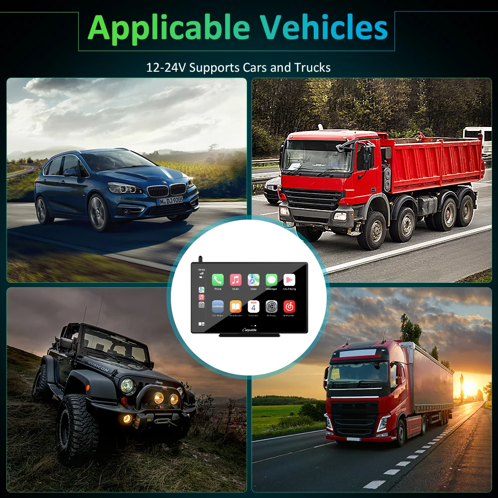 CARPURIDE W901 Pro Portable Smart Multimedia Dual Bluetooth Dashboard Console With WF01 Wireless Rear Camera - Image 8