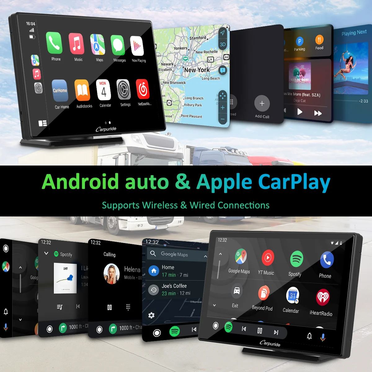 CARPURIDE W901 Wireless Portable Car Stereo with Steering Wheel Control - Image 2