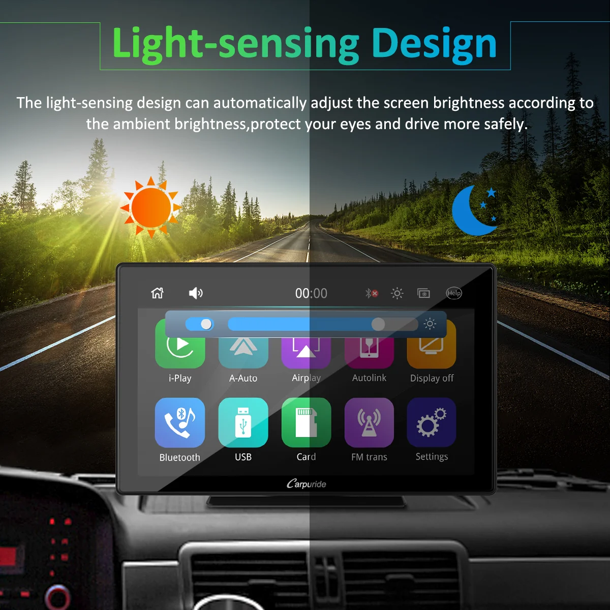 CARPURIDE W901 Portable Car Stereo, support Google and Siri Assistant, 9 Inch IPS Touch screen, Car Radio Receiver with Carplay/ Android Auto/GPS /Mirror link/Bluetooth/FM/Light-sensing/EQ effect - Image 5