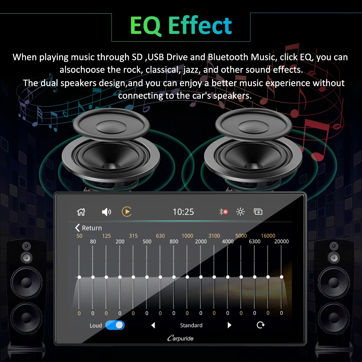 CARPURIDE Wireless Portable Car Stereo with Light-Sensitive,Dual 4Ω3W speakers, 9 Inch IPS Touchscreen Car Radio Receiver Works with Carplay/Android Auto/Mirror Link/Bluetooth/Google/Siri/WiFi/GPS Navigation - Image 6